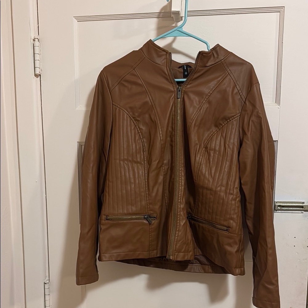 Outer Edge Brown Leather Jacket - image 1